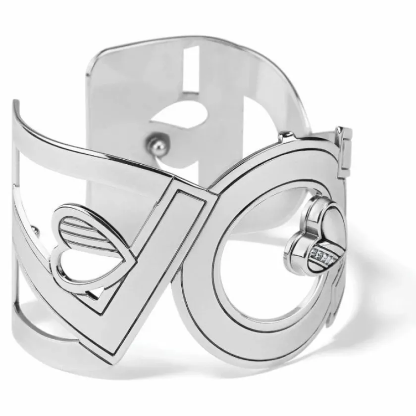 Brighton Christo Love Patch Wide Cuff Bracelet Silver Outlet