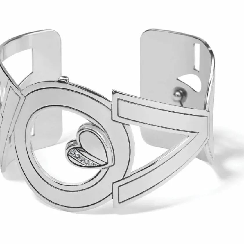 Brighton Christo Love Patch Wide Cuff Bracelet Silver Outlet