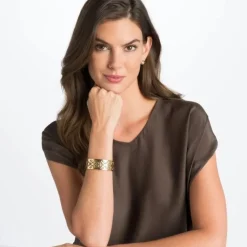 Brighton Christo Madrid Narrow Cuff Bracelet Set Gold-Pewter Online