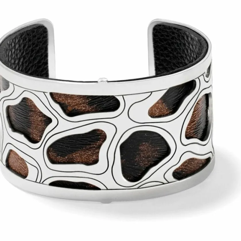 Brighton Christo Nairobi Wide Cuff Bracelet Set Silver-Leopard Sale