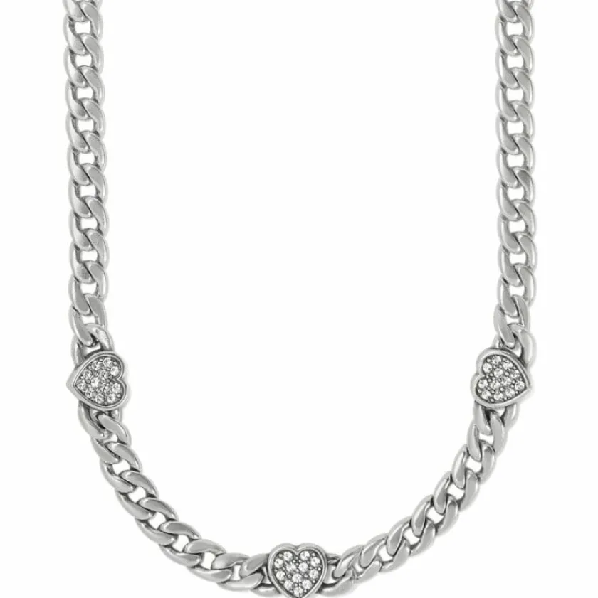 Brighton Cleo Heart Reversible Necklace Silver Hot