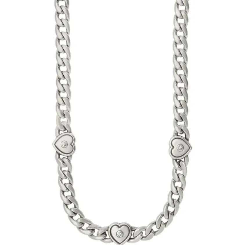 Brighton Cleo Heart Reversible Necklace Silver Hot