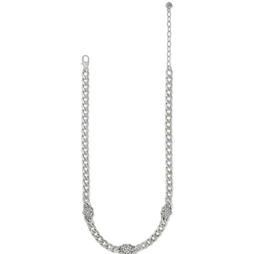 Brighton Cleo Heart Reversible Necklace Silver Hot