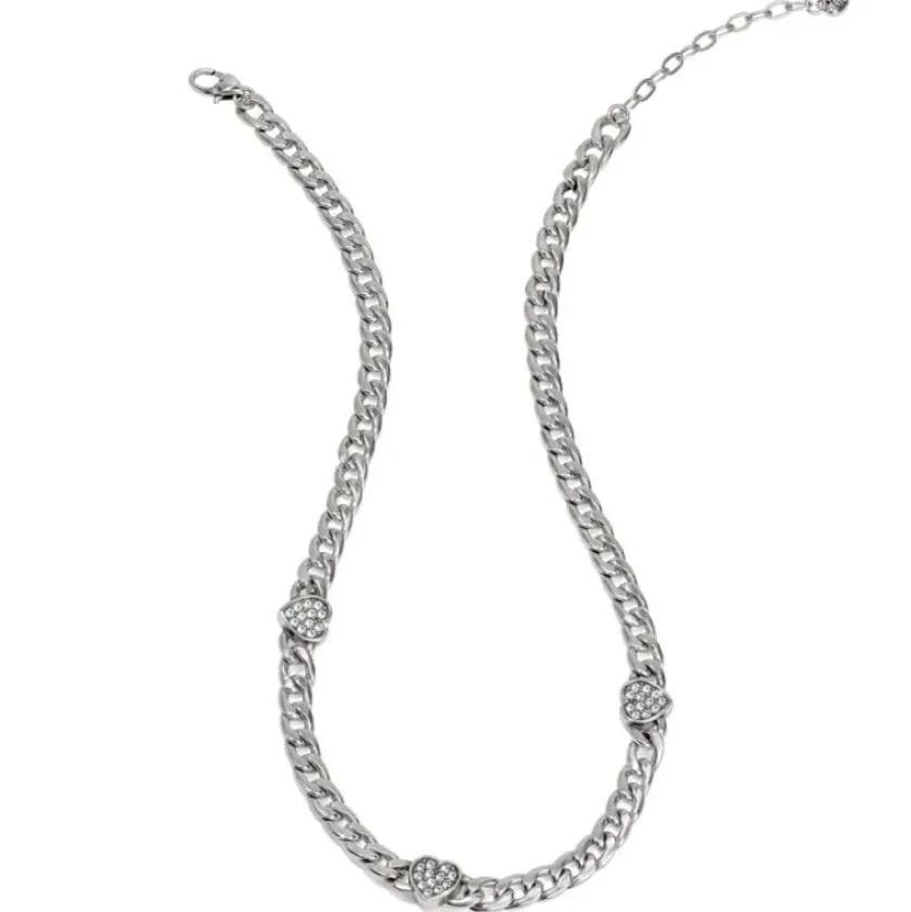 Brighton Cleo Heart Reversible Necklace Silver Hot