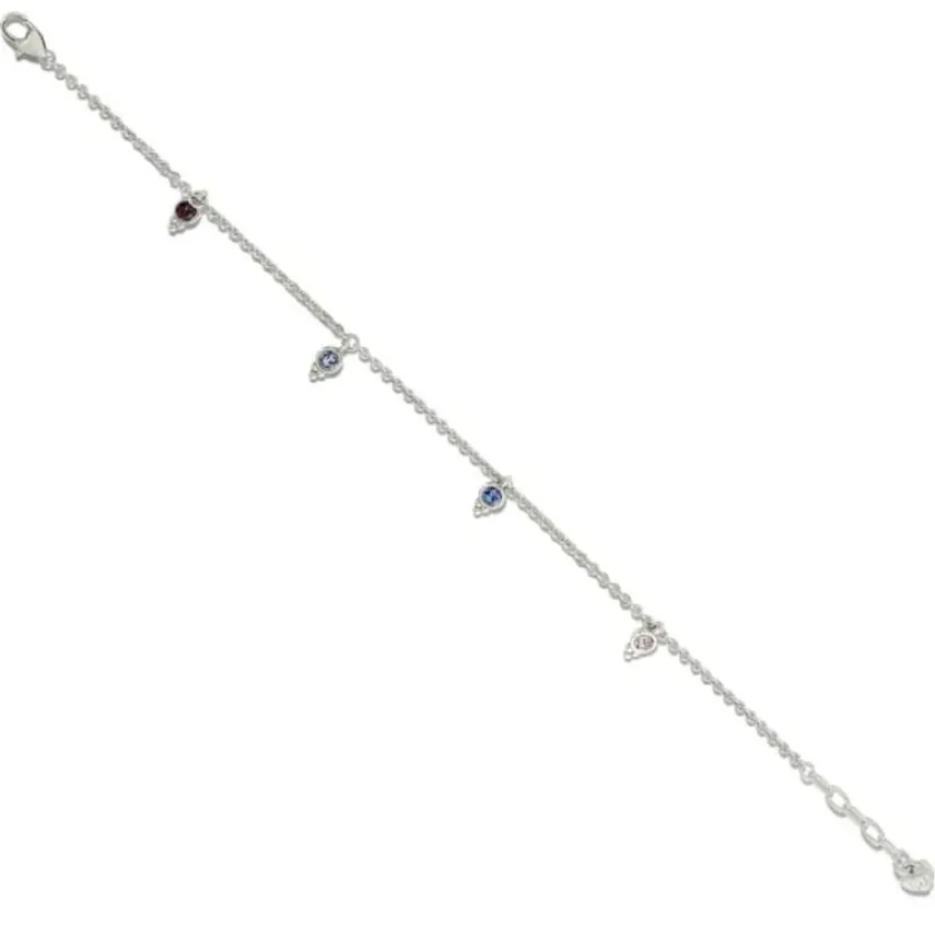 Brighton Color Drops Anklet Silver-Multi Hot