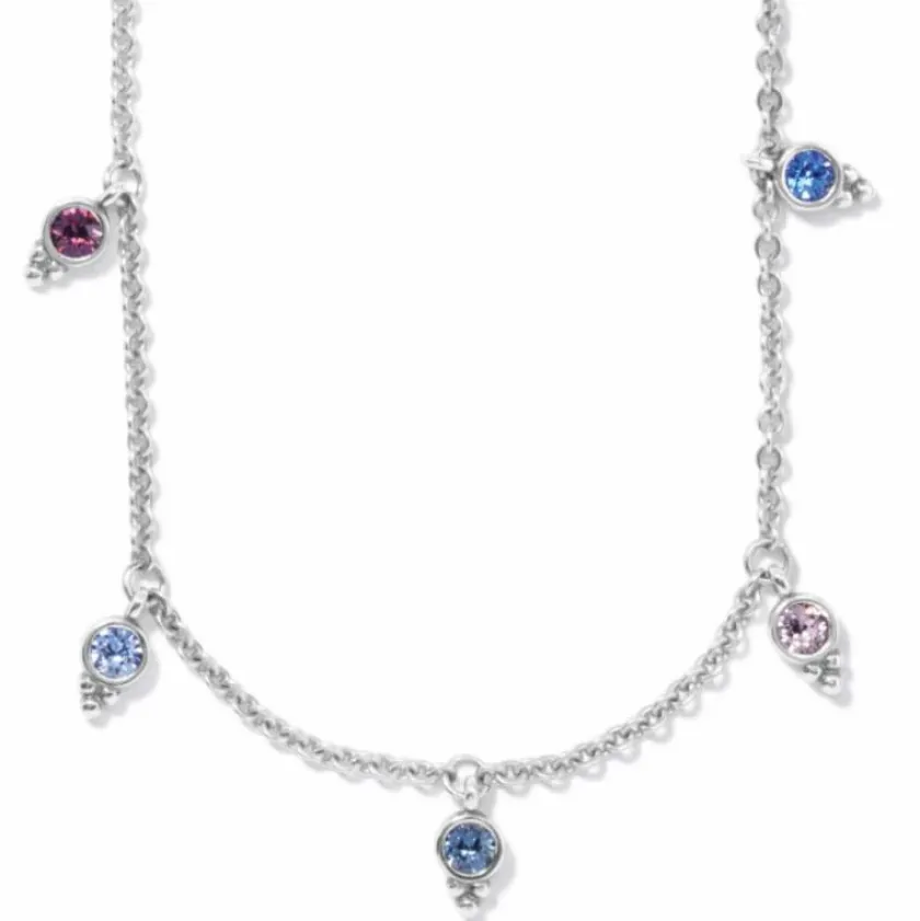 Brighton Color Drops Short Necklace Silver-Multi Fashion