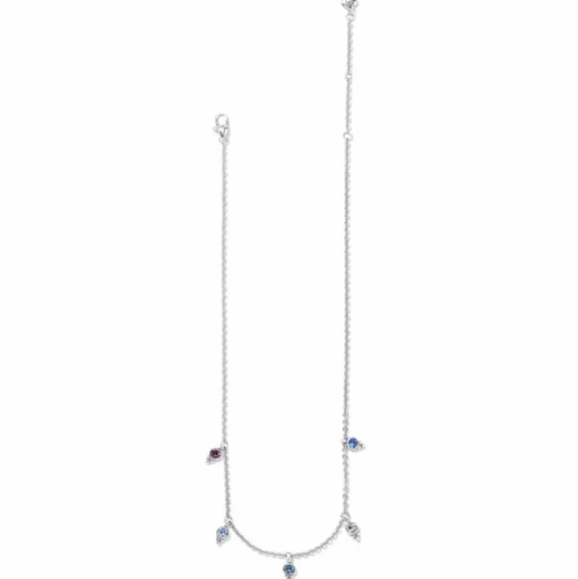Brighton Color Drops Short Necklace Silver-Multi Fashion