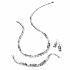 Brighton Colormix Block French Wire Earrings Silver-Multi Clearance