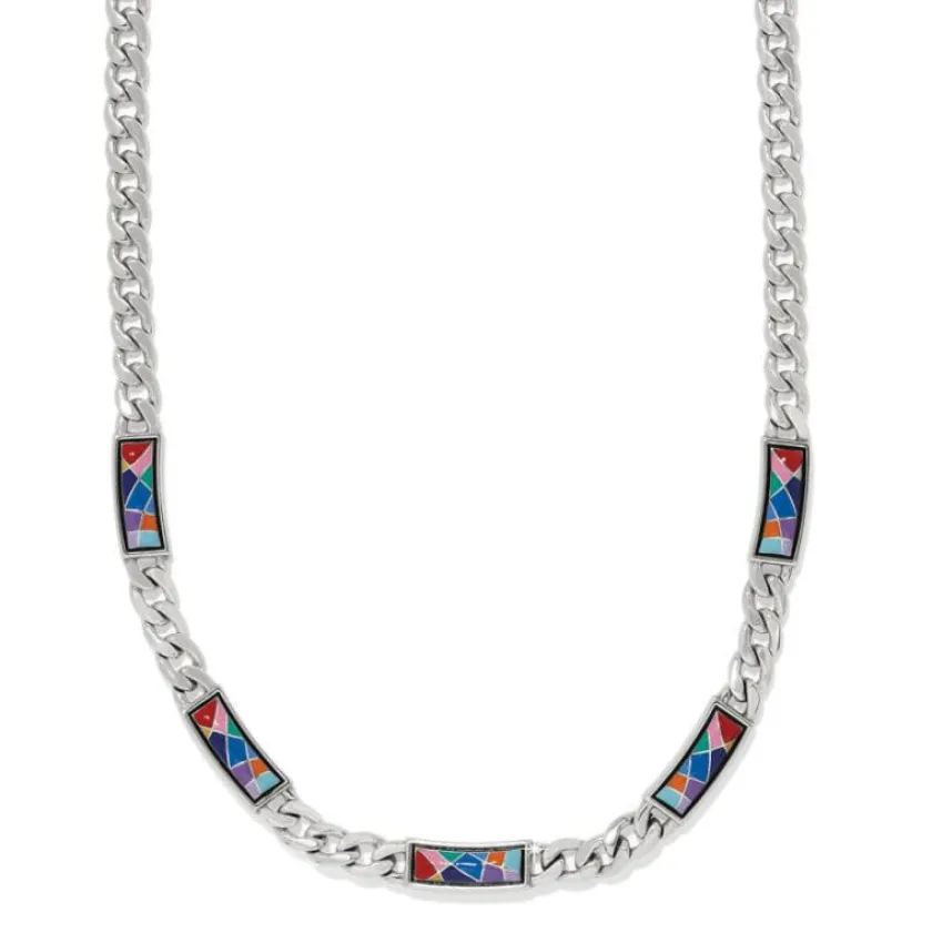 Brighton Colormix Block Necklace Silver-Multi Hot