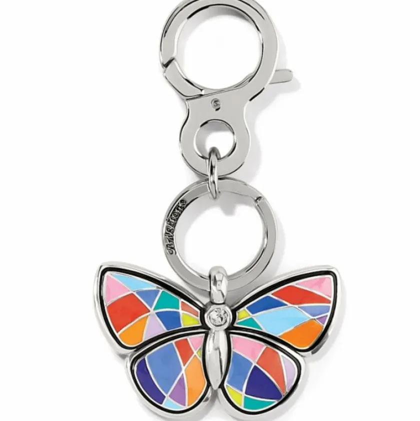 Brighton Colormix Butterfly Handbag Fob Silver-Multi New