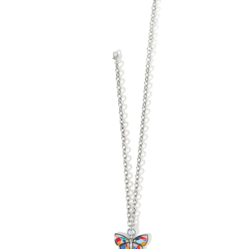 Brighton Colormix Butterfly Ring Necklace Silver-Multi Fashion