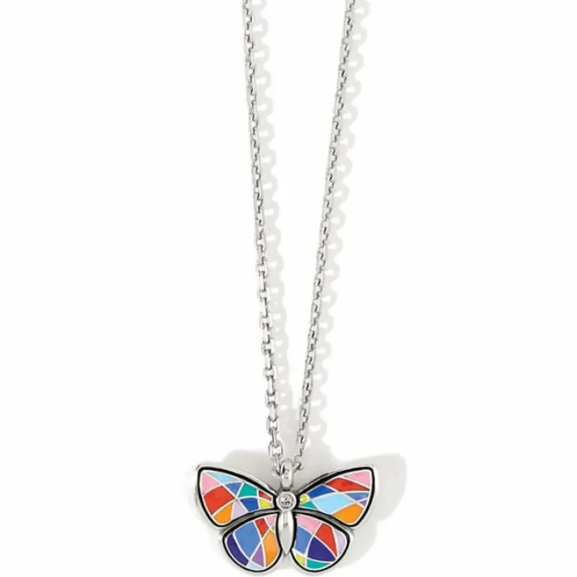 Brighton Colormix Butterfly Short Necklace Silver-Multi Hot