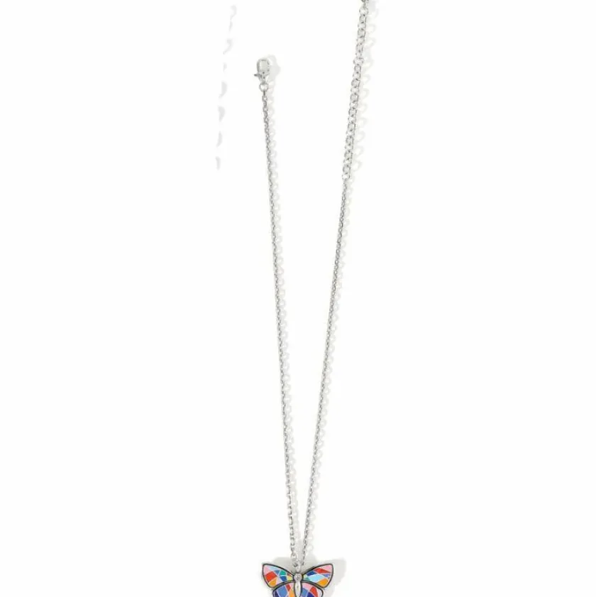 Brighton Colormix Butterfly Short Necklace Silver-Multi Hot
