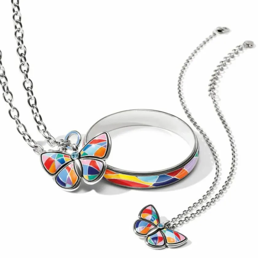 Brighton Colormix Butterfly Short Necklace Silver-Multi Hot