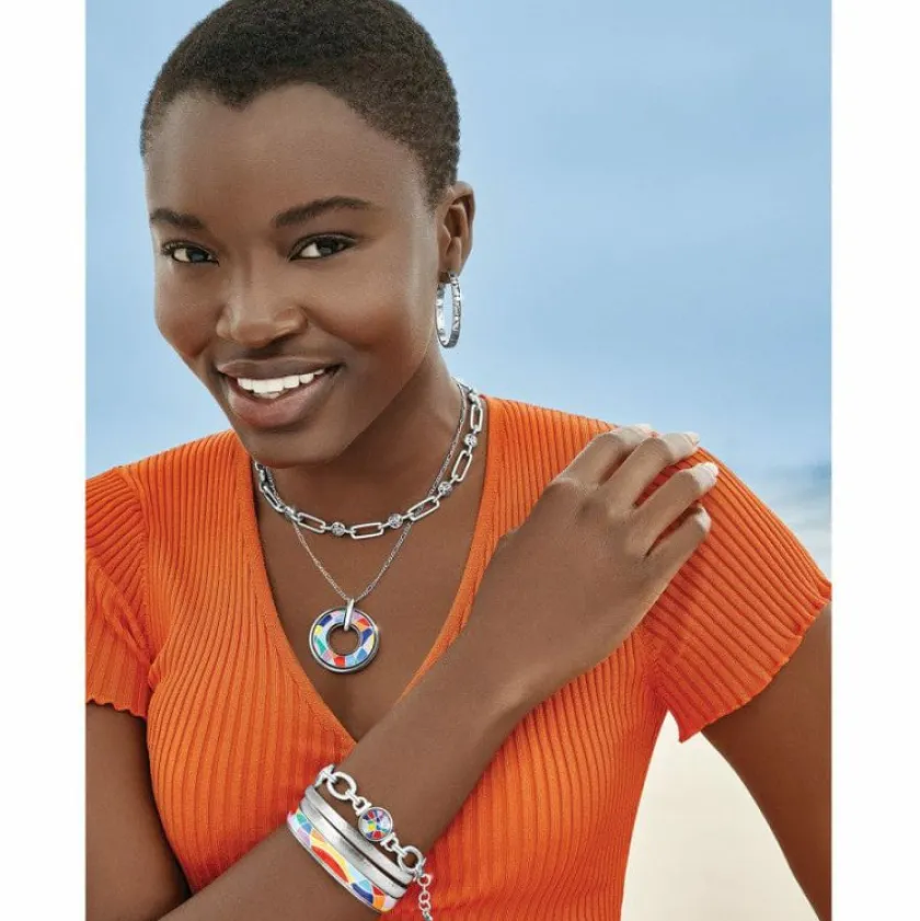 Brighton Colormix Link Bracelet Silver-Multi New