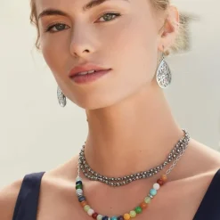 Brighton Contempo Confetti Necklace Silver-Multi Outlet