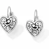 Brighton Contempo Heart Leverback Earrings Silver Clearance