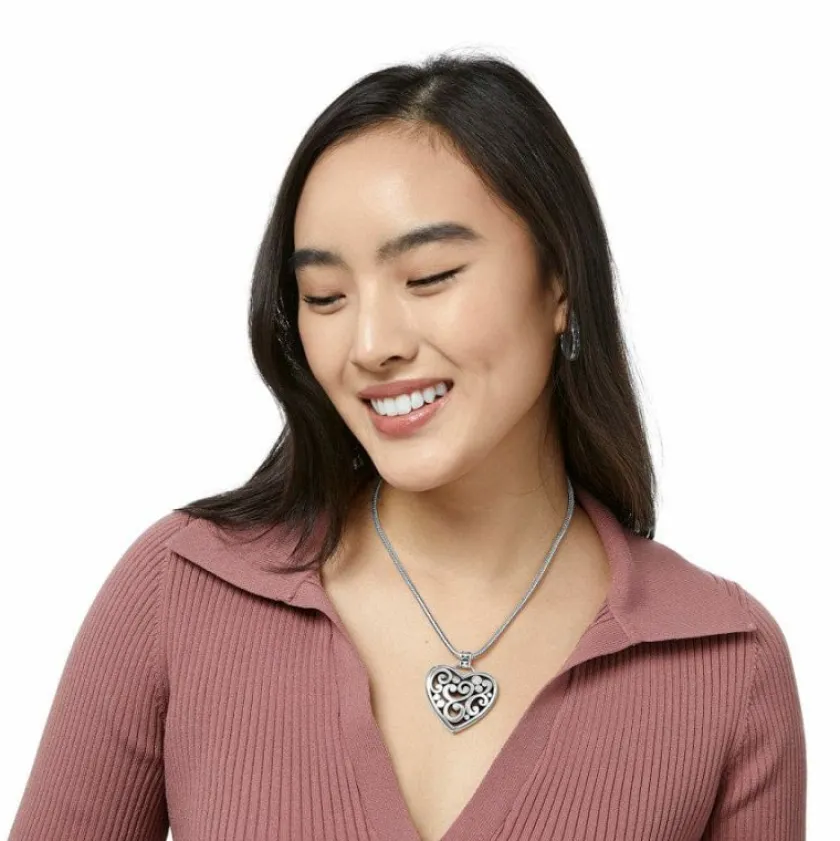 Brighton Contempo Heart Necklace Silver Outlet