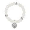 Brighton Contempo Heart Pearl Stretch Bracelet Silver-Pearl Fashion