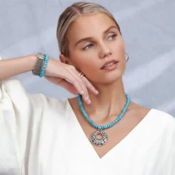 Brighton Contempo Nuevo Azul Stretch Bracelet Silver Online