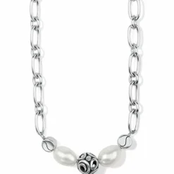 Brighton Contempo Pearl Short Necklace Silver-Pearl New