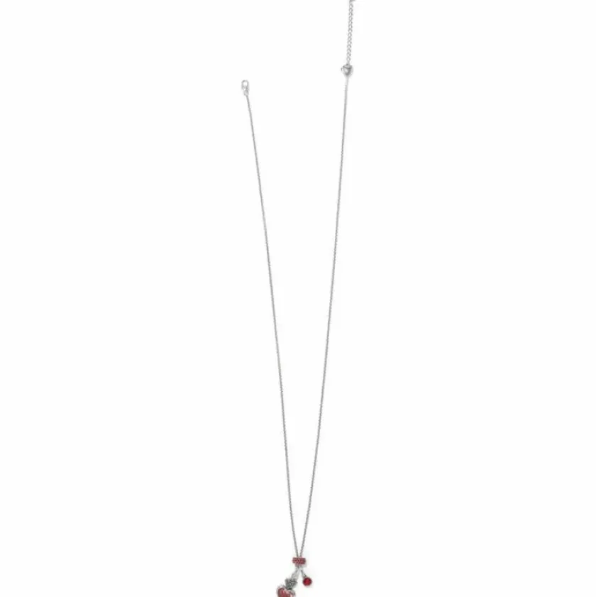 Brighton Count Your Blessings Charm Necklace Silver-Red Best