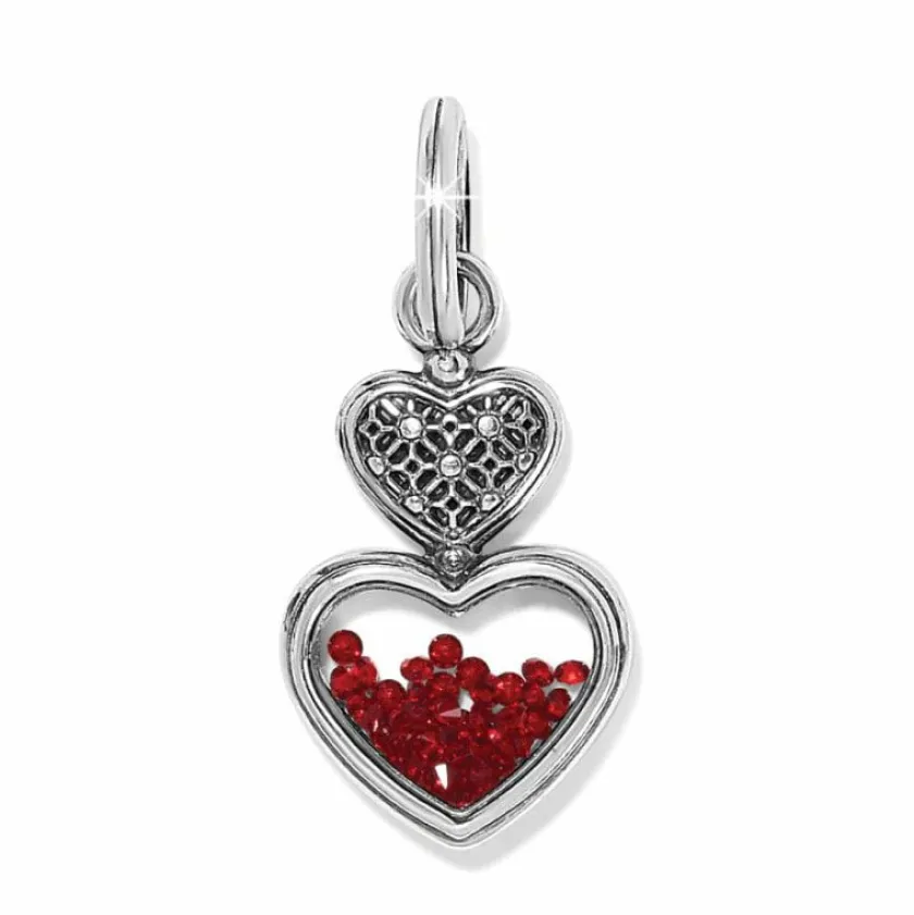 Brighton Count Your Blessings With Love Charm Silver-Red Best