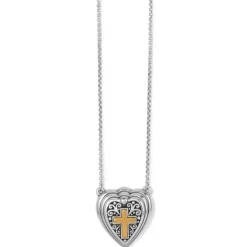 Brighton Crossroads Heart Necklace Silver-Gold New