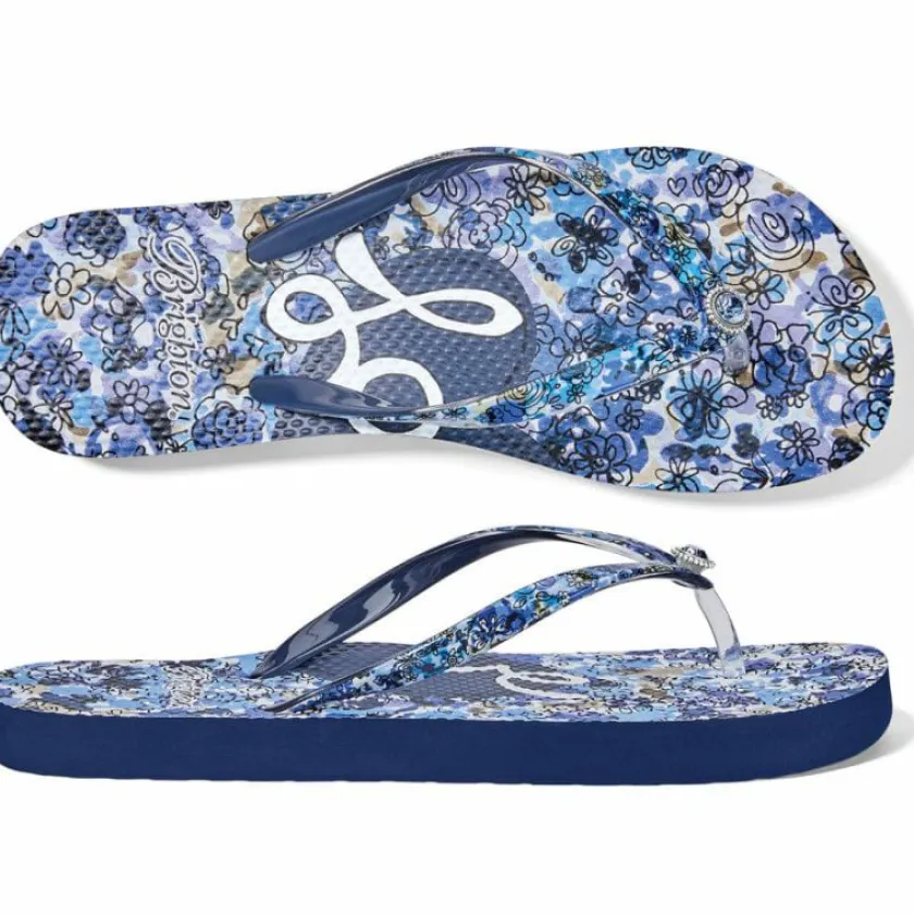 Brighton Dahlia Flip Flops Blues New