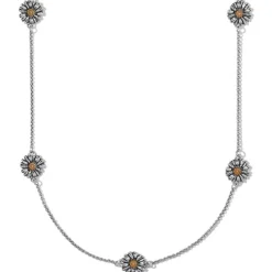 Brighton Daisy Dee Long Necklace Silver-Gold Clearance