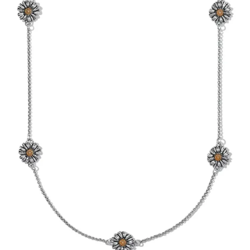 Brighton Daisy Dee Long Necklace Silver-Gold Clearance
