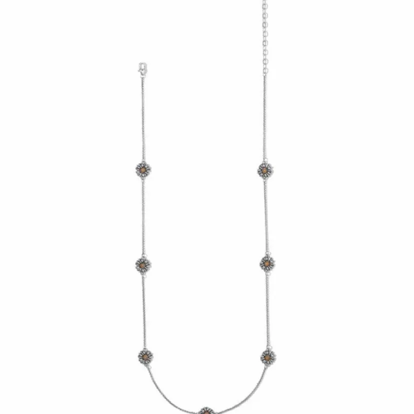 Brighton Daisy Dee Long Necklace Silver-Gold Clearance