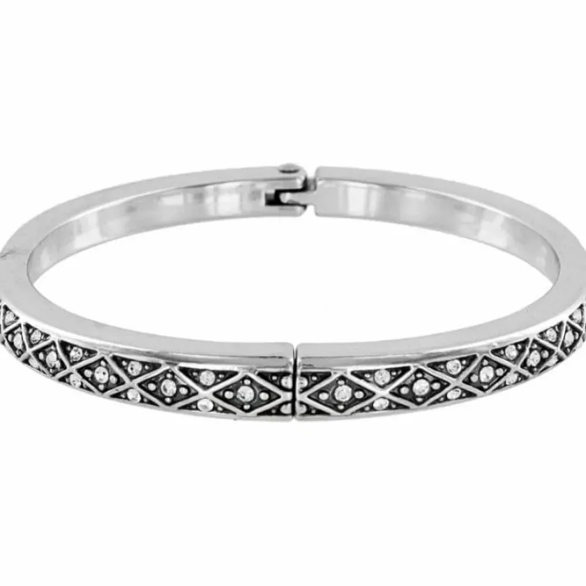 Brighton Diamond Hinged Bangle Silver Clearance