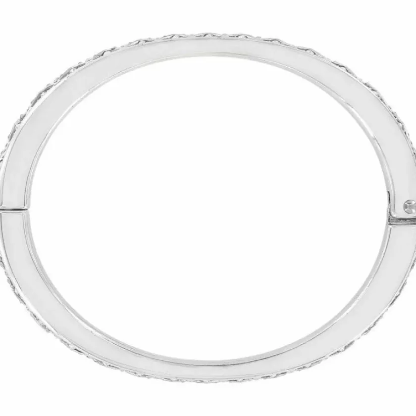 Brighton Diamond Hinged Bangle Silver Clearance
