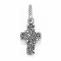 Brighton Easter Lily Cross Charm Silver-White Discount