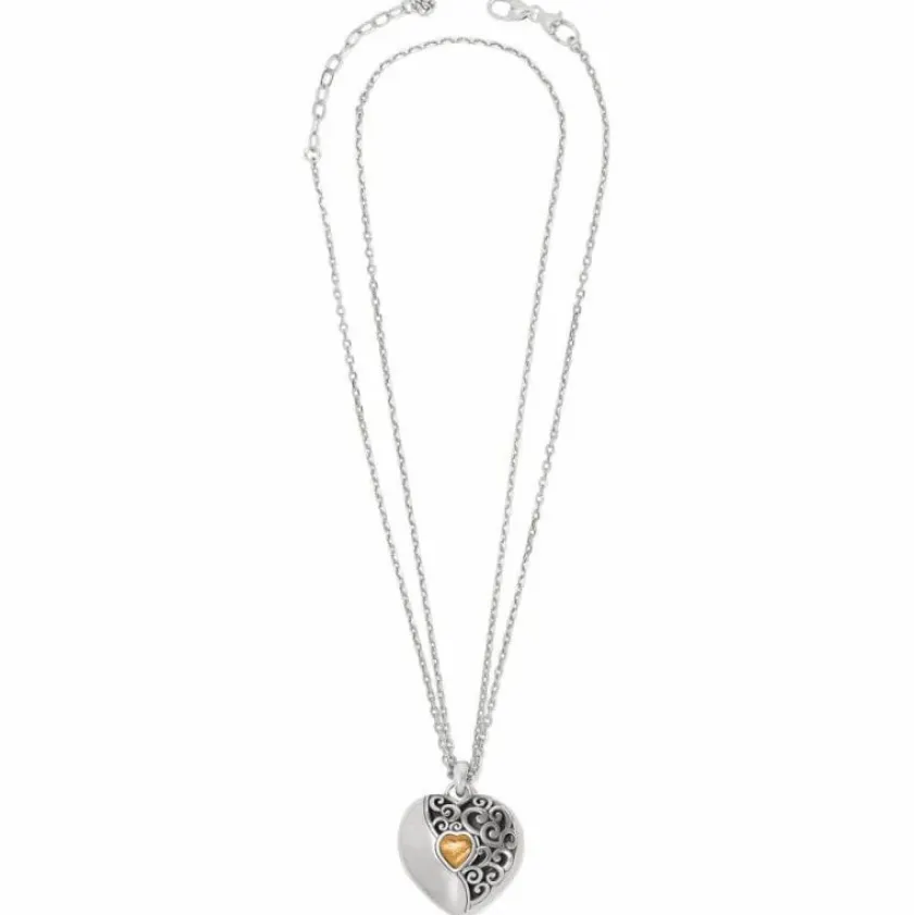 Brighton Ecstatic Heart Reversible Convertible Necklace Silver-Red Outlet