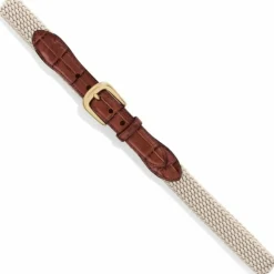 Brighton Elastic Cord w/ Croco Belt Beige New