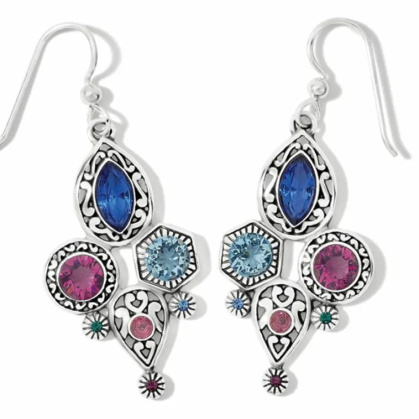 Brighton Elora Gems Cubist French Wire Earrings Silver-Multi New