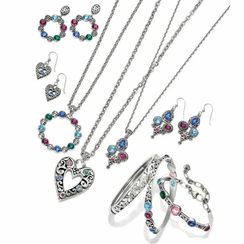 Brighton Elora Gems Cubist Necklace Silver-Multi Hot