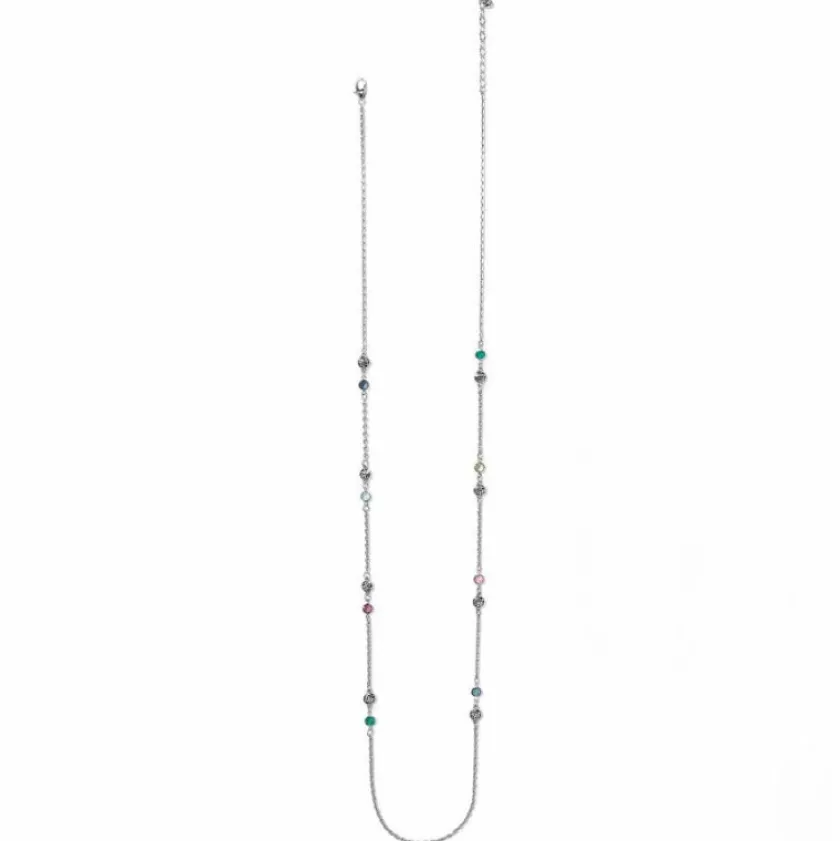 Brighton Elora Gems Drops Long Necklace Silver-Multi Best