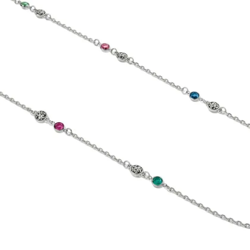 Brighton Elora Gems Drops Long Necklace Silver-Multi Best