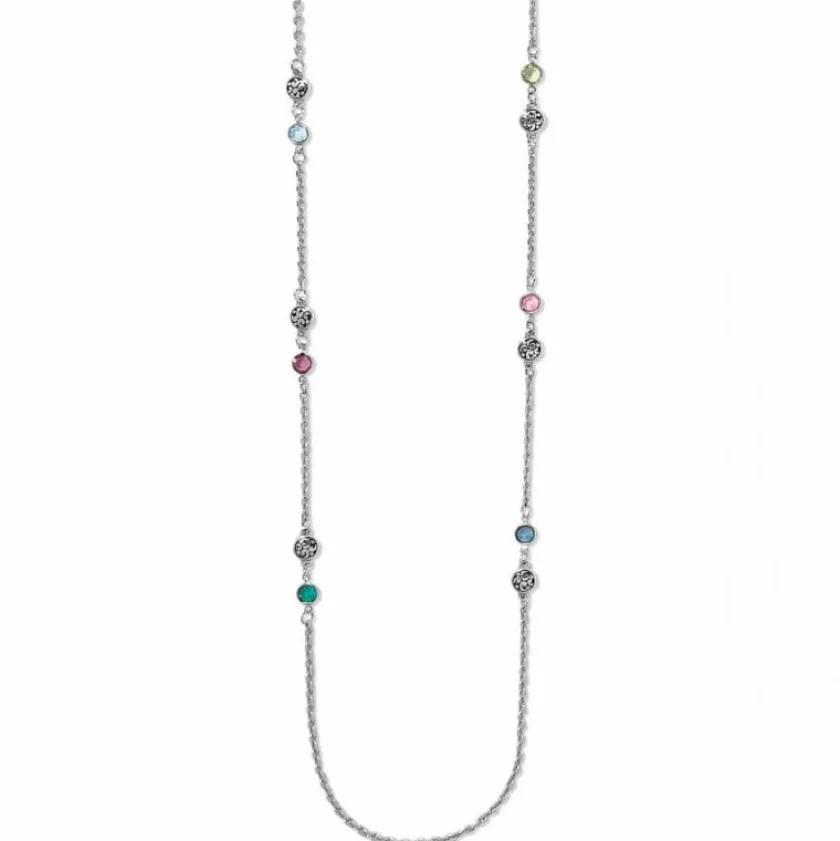 Brighton Elora Gems Drops Long Necklace Silver-Multi Best