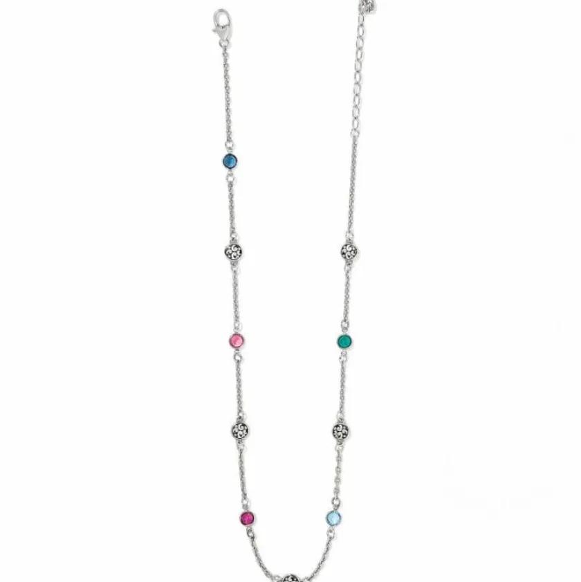 Brighton Elora Gems Drops Short Necklace Silver-Multi Clearance