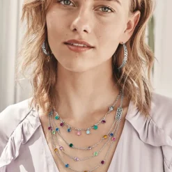 Brighton Elora Gems Multi Layer Necklace Silver-Multi Best