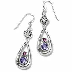 Brighton Elora Gems Teardrop French Wire Earrings Tanzanite-Amethyst Clearance