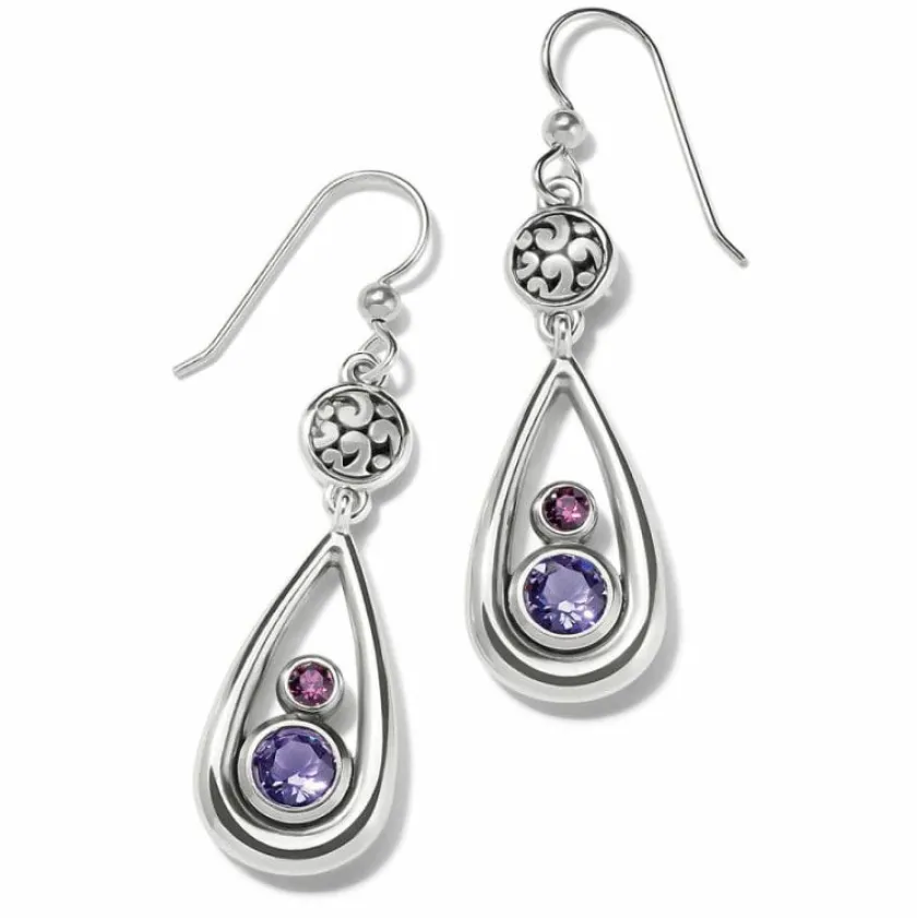 Brighton Elora Gems Teardrop French Wire Earrings Tanzanite-Amethyst Clearance
