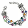 Brighton Elora Gems Tri Strand Bracelet Silver-Multi Outlet
