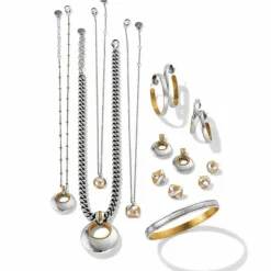 Brighton Entrata Post Drop Earrings Silver-Gold Best