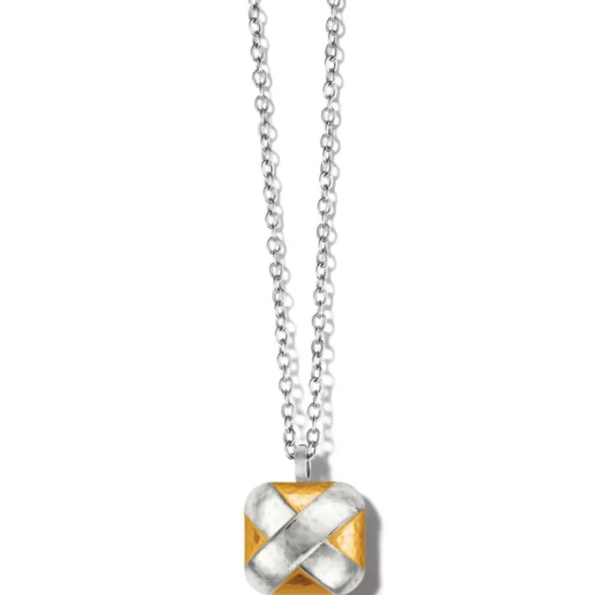 Brighton Entrata Square Short Necklace Silver-Gold Discount
