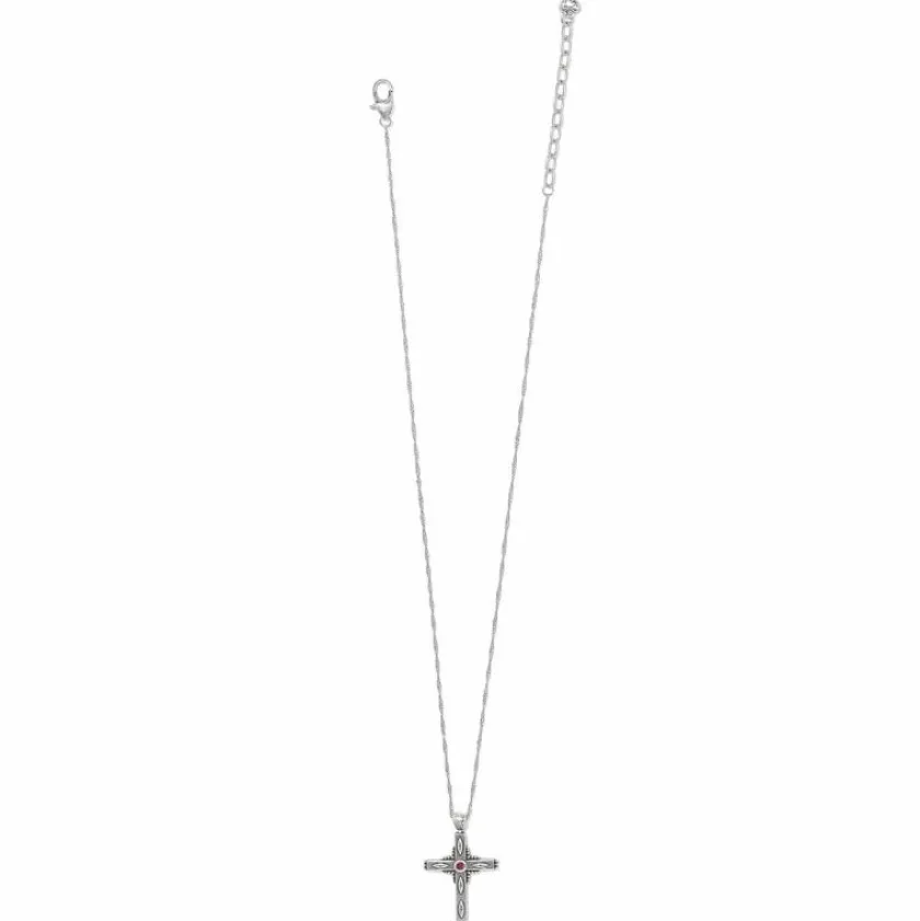 Brighton Eternal Cross Necklace Silver-Red Discount